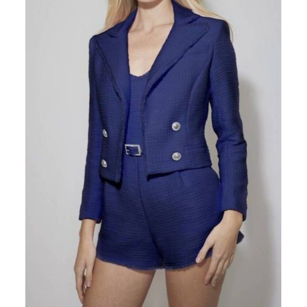 NWT GENERATION LOVE veronica tweed jacket in Oxford Navy Size XS Lined